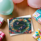 ハッピーバースデーシンプルフローラかわいらしトレンディー カード