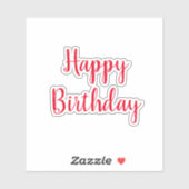 ハッピーバースデーシンプルミニマリストカラフルレッド シール (シート)