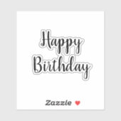 ハッピーバースデーシンプルミニマルエレガントリスカスタムト シール (シート)