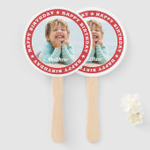 ハッピーバースデーシンプルモダンカスタム写真 ハンドファン (正面&裏面)