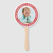 ハッピーバースデーシンプルモダンカスタム写真 ハンドファン (正面)