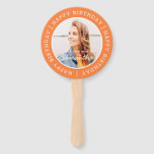 ハッピーバースデーシンプル名門私立校風のモダンカスタム写真 ハンドファン (裏面)