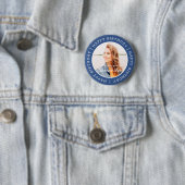 ハッピーバースデーシンプル名門私立校風のモダンカスタム写真 缶バッジ (インサイチュ)