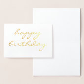 ハッピーバースデーシンプル書道ゴールドフォイルカード 箔カード (ディスプレー)