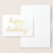 ハッピーバースデーシンプル書道金ゴールド 箔カード (ディスプレー)