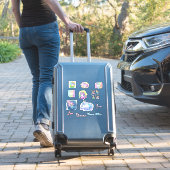 ハッピーバースデーシンボルステッカー – 漫画ユニコーン シール (スーツケースインサイチュ)