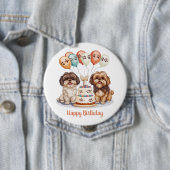ハッピーバースデーシーズー（犬）ズドッグお誕生日ケーキ 缶バッジ (インサイチュ)