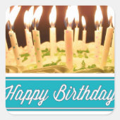 ハッピーバースデーシールと封筒用シール スクエアシール (正面)