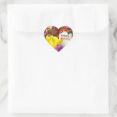 ハッピーバースデーシールハートシェイプのチューリップ花 ハートシール (バッグ)