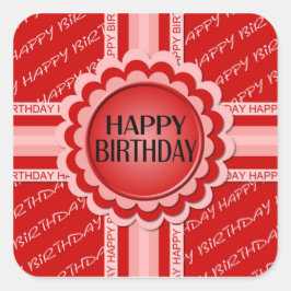 ハッピーバースデーシール スクエアシール