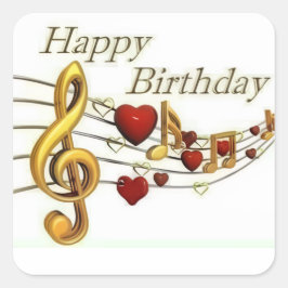 ハッピーバースデーシール スクエアシール