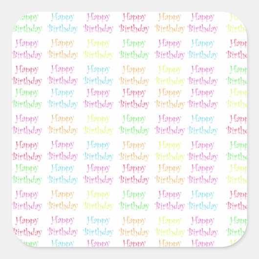 ハッピーバースデーシール スクエアシール (正面)