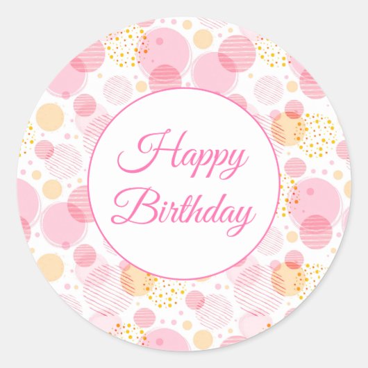 ハッピーバースデーシール ラウンドシール (正面)