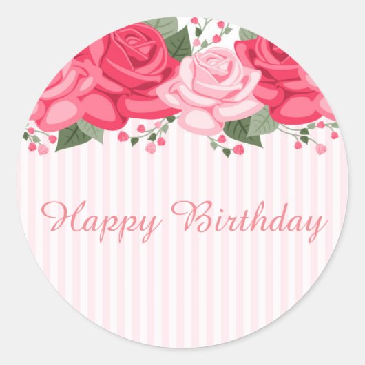 ハッピーバースデーシール ラウンドシール (正面)