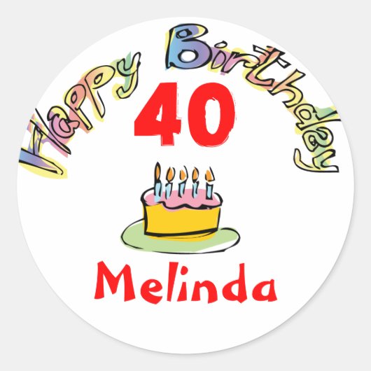 ハッピーバースデーシール ラウンドシール (正面)