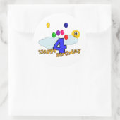 ハッピーバースデーシール ラウンドシール (バッグ)