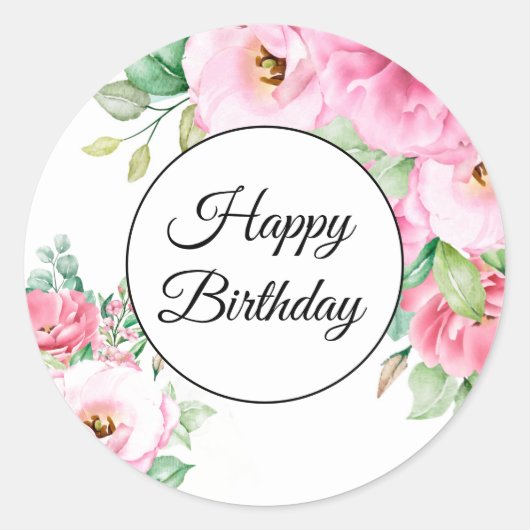 ハッピーバースデーシール ラウンドシール (正面)