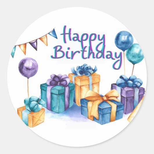 ハッピーバースデーシール ラウンドシール (正面)
