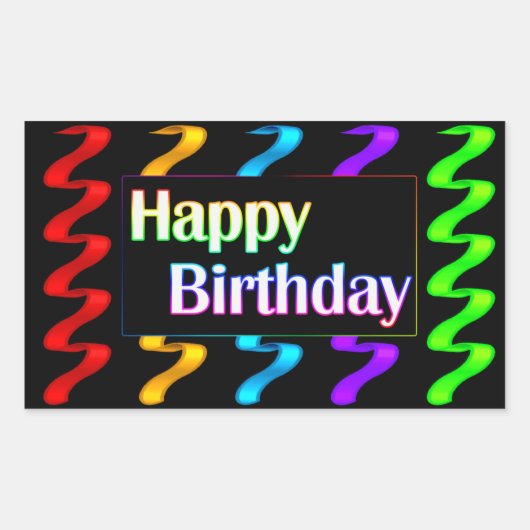 ハッピーバースデーシール 長方形シール (正面)