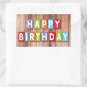 ハッピーバースデーシール 長方形シール (バッグ)