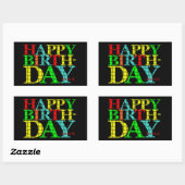 ハッピーバースデーシール 長方形シール (シート)