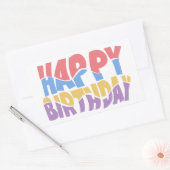 ハッピーバースデーシール 長方形シール (封筒)