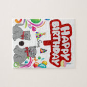 ハッピーバースデージグソーパズル猫 ジグソーパズル (横)