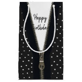 ハッピーバースデージッパーオン水玉模様 スモールペーパーバッグ (正面)