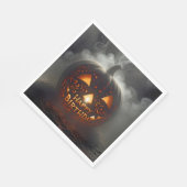 ハッピーバースデージャック・オ・ランタンの煙 スタンダードランチョンナプキン (角)