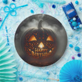ハッピーバースデージャック・オ・ランタンの煙 ペーパープレート (パーティー)