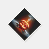 ハッピーバースデージャック・オ・ランタン・キャンドル スタンダードカクテルナプキン (角)