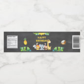 ハッピーバースデージャングルサファリアニマルキュートチョーク ペットボトルラベル (シングルラベル)