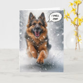 ハッピーバースデージャーマンシェパード カード (黄色い花)