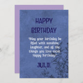 ハッピーバースデージュリー招待状 招待状 (正面/裏面)