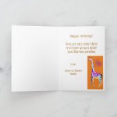 ハッピーバースデージラフェスキッズフォールディング招待状 招待状 (内部)