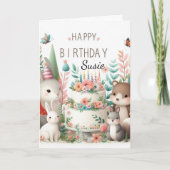 ハッピーバースデースイートグランドドーターグリーティングカード カード (正面)