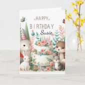 ハッピーバースデースイートグランドドーターグリーティングカード カード (黄色い花)