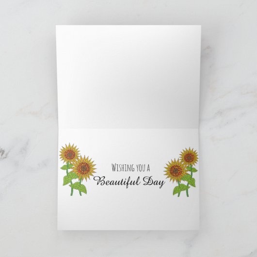 ハッピーバースデースイートシスターサンフラワーカード カード (内部)