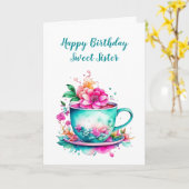 ハッピーバースデースイートシスター カード (黄色い花)
