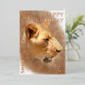 ハッピーバースデースイートライオンズフォイルホリデーカード 箔シーズンカード (立ち正面)