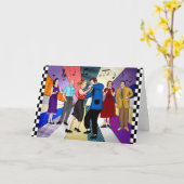 ハッピーバースデースウィートアートレトロノスタルジック1950年代 カード (黄色い花)