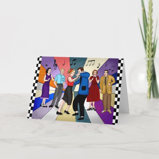 ハッピーバースデースウィートアートレトロノスタルジック1950年代 カード (正面)