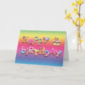 ハッピーバースデースウィートトリッカスタムトインテリア文字 カード (黄色い花)