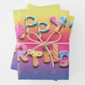 ハッピーバースデースウィートトリッカラフルト ラッピングペーパーシート (インサイチュ)