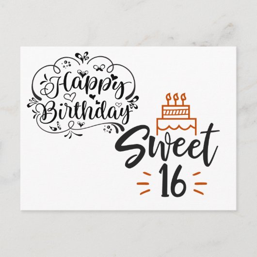 ハッピーバースデースウィート16 ポストカード (正面)