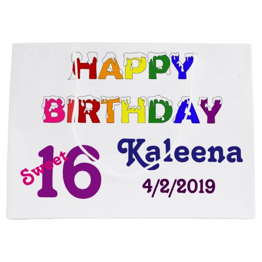 ハッピーバースデースウィート16 ラージペーパーバッグ (正面)