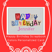 ハッピーバースデースクラップブックの色パーソナライズされた名 カード