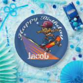 ハッピーバースデースケートボーダー ペーパープレート (パーティー)