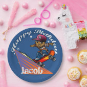 ハッピーバースデースケートボーダー ペーパープレート (パーティー)