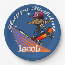 ハッピーバースデースケートボーダー ペーパープレート